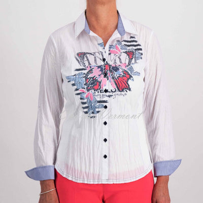 Just White Butterfly Blouse - Style J4122