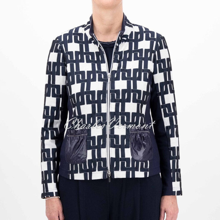 Just White Jacquard Jacket - Style J4123