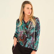 Dolcezza 'Enchanted Island' V-Neck Top With Collar - Style 75723