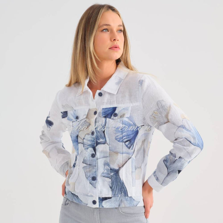 Dolcezza 'Indigo Melody' Linen Jacket - Style 25791