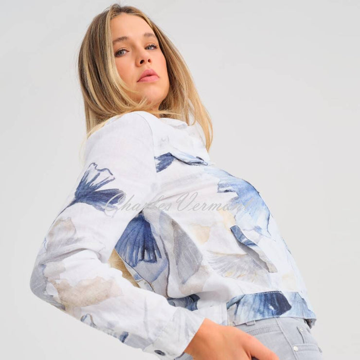 Dolcezza 'Indigo Melody' Linen Jacket - Style 25791