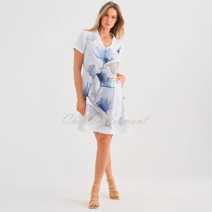 Dolcezza 'Indigo Melody' Linen Dress - Style 25793