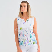 Dolcezza 'Misty Blossom' Sleeveless Linen Top - Style 25780