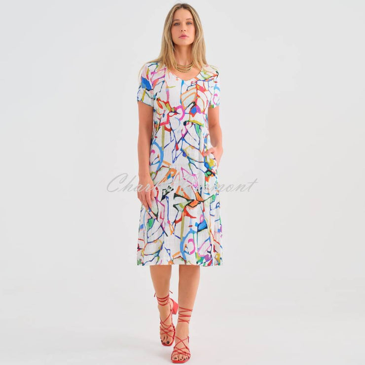 Dolcezza 'Fighting The Wind' Seersucker V-Neck Dress - Style 25647