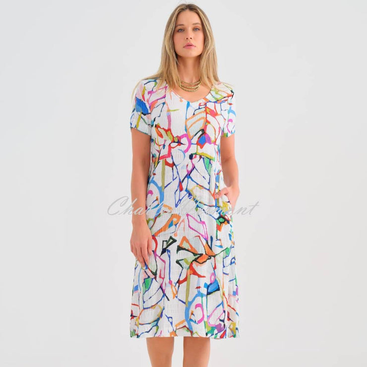 Dolcezza 'Fighting The Wind' Seersucker V-Neck Dress - Style 25647