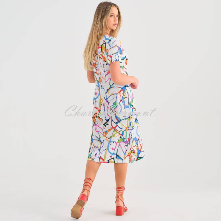 Dolcezza 'Fighting The Wind' Seersucker V-Neck Dress - Style 25647