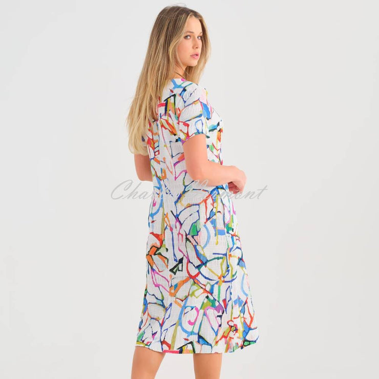 Dolcezza 'Fighting The Wind' Seersucker V-Neck Dress - Style 25647
