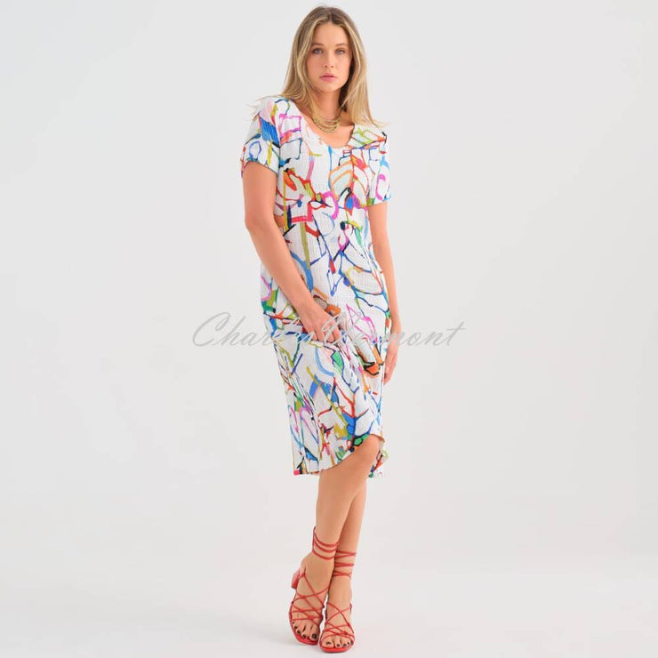 Dolcezza 'Fighting The Wind' Seersucker V-Neck Dress - Style 25647