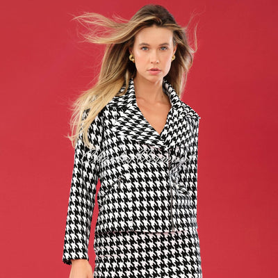Dolcezza 'Out On The Town' Houndstooth Zip Jacket - Style 75101