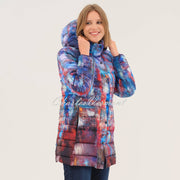 Dolcezza 'The Blue City' Longline Hooded Coat - Style 75843