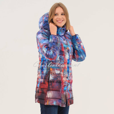 Dolcezza 'The Blue City' Longline Hooded Coat - Style 75843