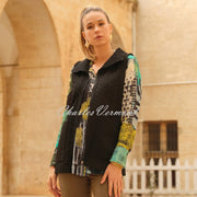 Dolcezza 'Colourful Sport Chic' Patterned Gilet - Style 74201 (Black)