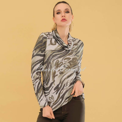 Dolcezza Cowl Neck Top - Style 73182 (Khaki)Dolcezza Cowl Neck Top - Style 73182 (Khaki)