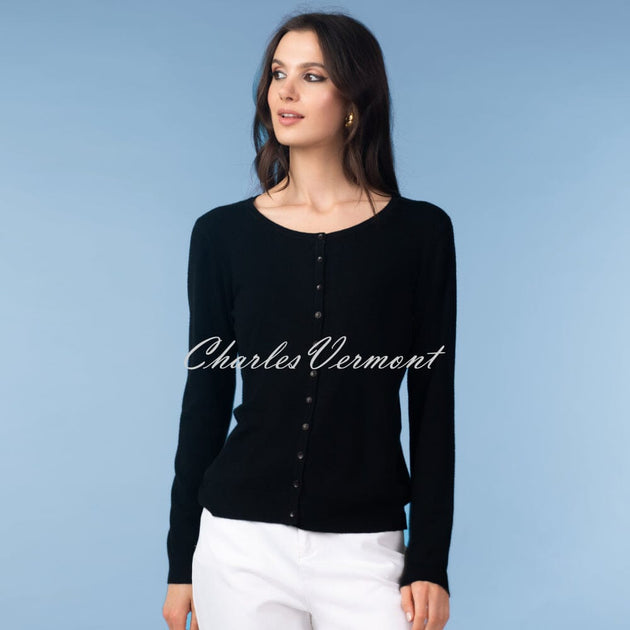 Alison Sheri Button Cardigan - Style YRE701 (Black) | Charles Vermont