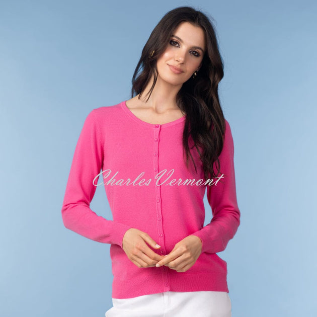 Alison Sheri Button Cardigan - Style YRE701 (Fuchsia) | Charles Vermont ...