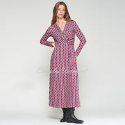 Vilagallo Geometric Print Wrap Dress - Style 32988