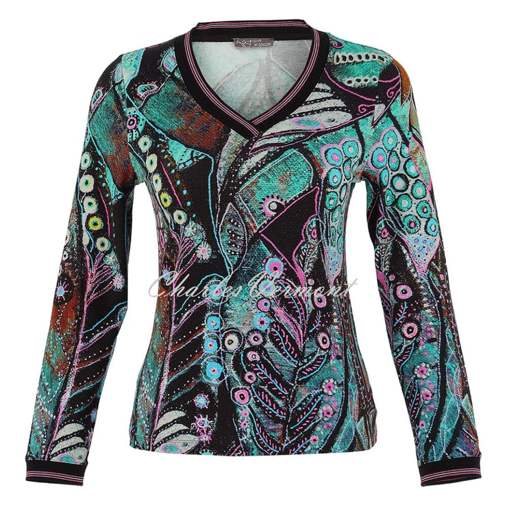 Dolcezza 'Enchanted Island' V-Neck Top - Style 75720