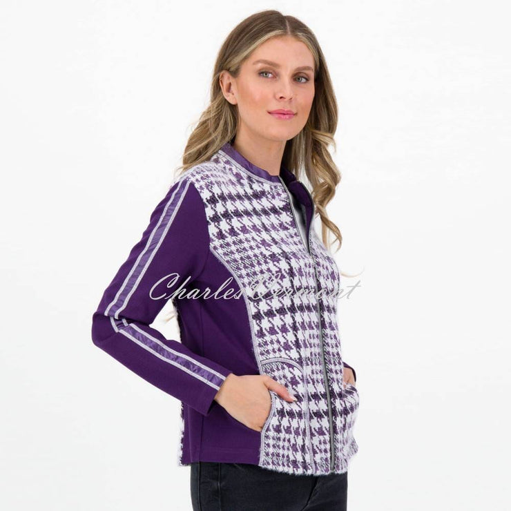 Just White Houndstooth Jacket - Style J3464