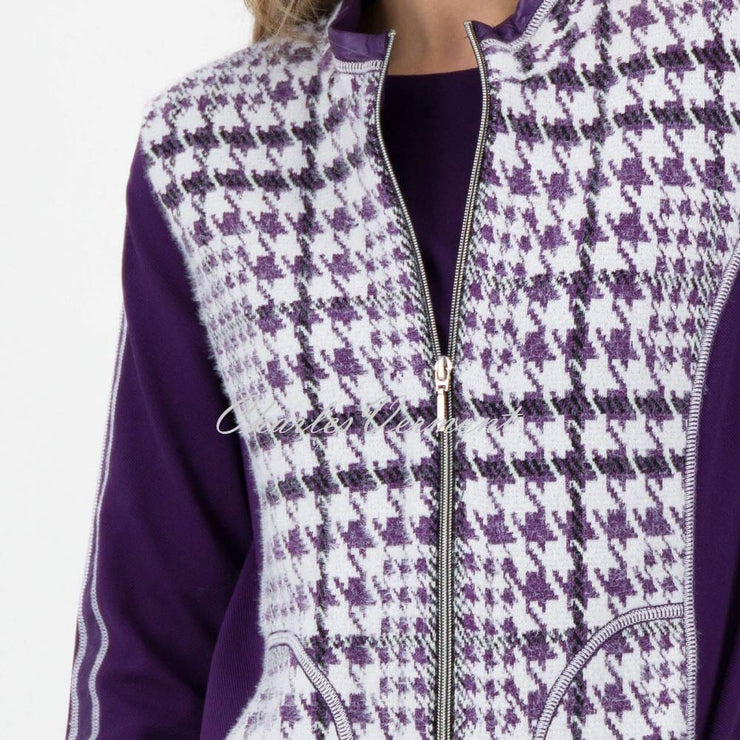 Just White Houndstooth Jacket - Style J3464