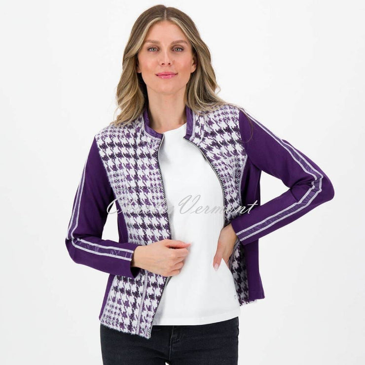 Just White Houndstooth Jacket - Style J3464