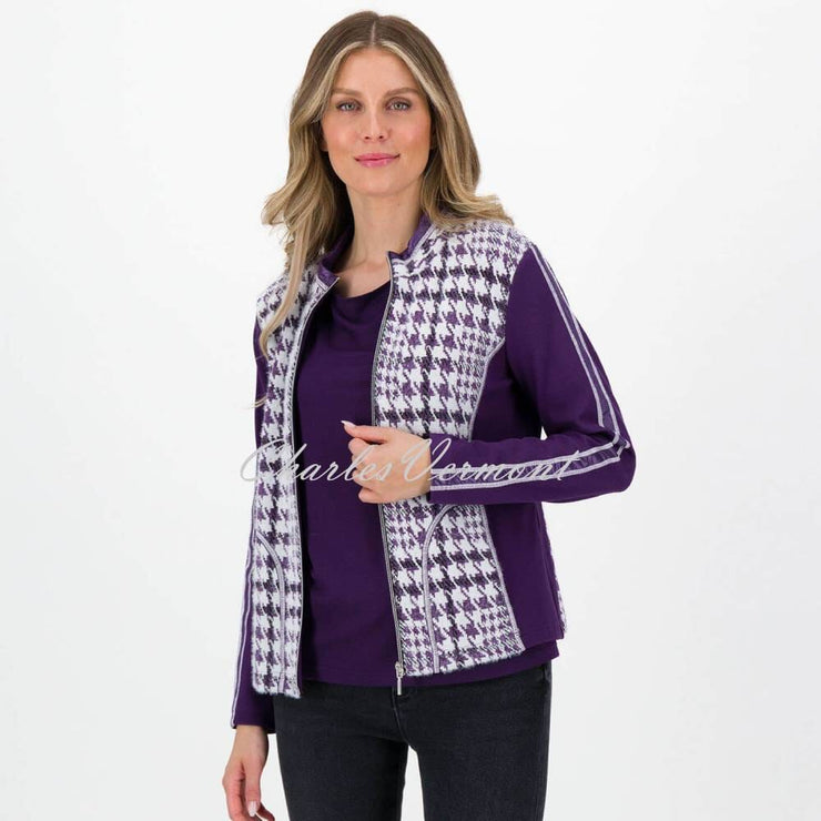 Just White Houndstooth Jacket - Style J3464