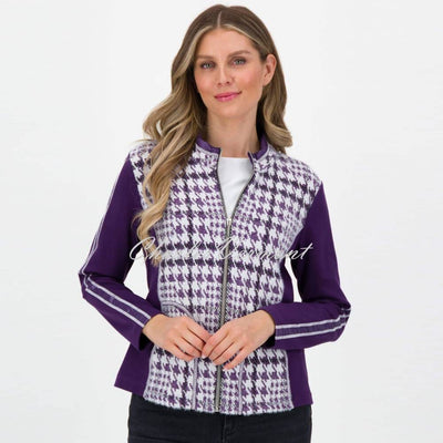 Just White Houndstooth Jacket - Style J3464