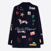 Vilagallo Wool Blend Graffiti Blazer Jacket - Style 32911