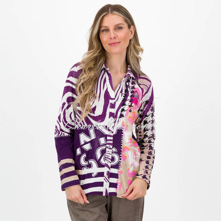 Just White Jersey Stretch Blouse - Style J3499
