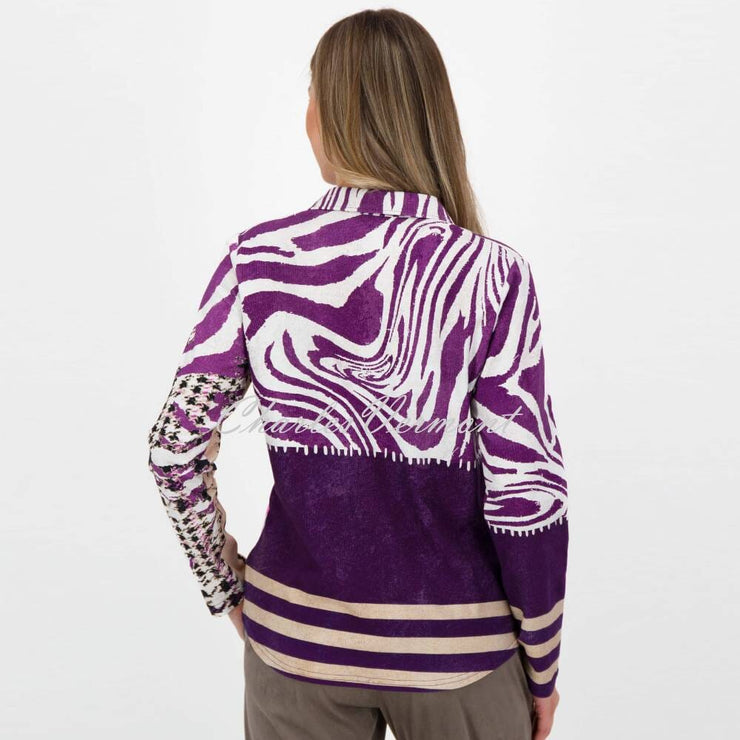 Just White Jersey Stretch Blouse - Style J3499