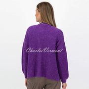 Just White Cardigan - Style J3296 (Purple) | Charles Vermont