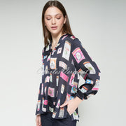 Vilagallo Matchbox Print Blouse - Style 32978