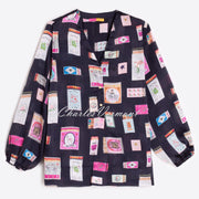 Vilagallo Matchbox Print Blouse - Style 32978
