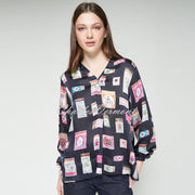 Vilagallo Matchbox Print Blouse - Style 32978