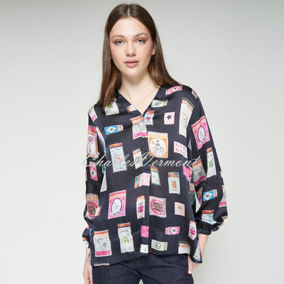 Vilagallo Matchbox Print Blouse - Style 32978