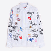 Vilagallo Striped Graffiti Blouse - Style 32818