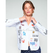 Vilagallo Striped Graffiti Blouse - Style 32818