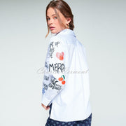 Vilagallo Striped Graffiti Blouse - Style 32818
