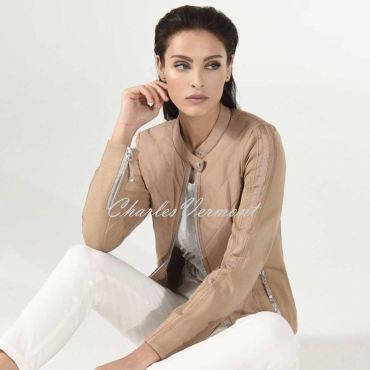 I'cona Collarless Jacket - Style 67117-60012-690 (Taupe)