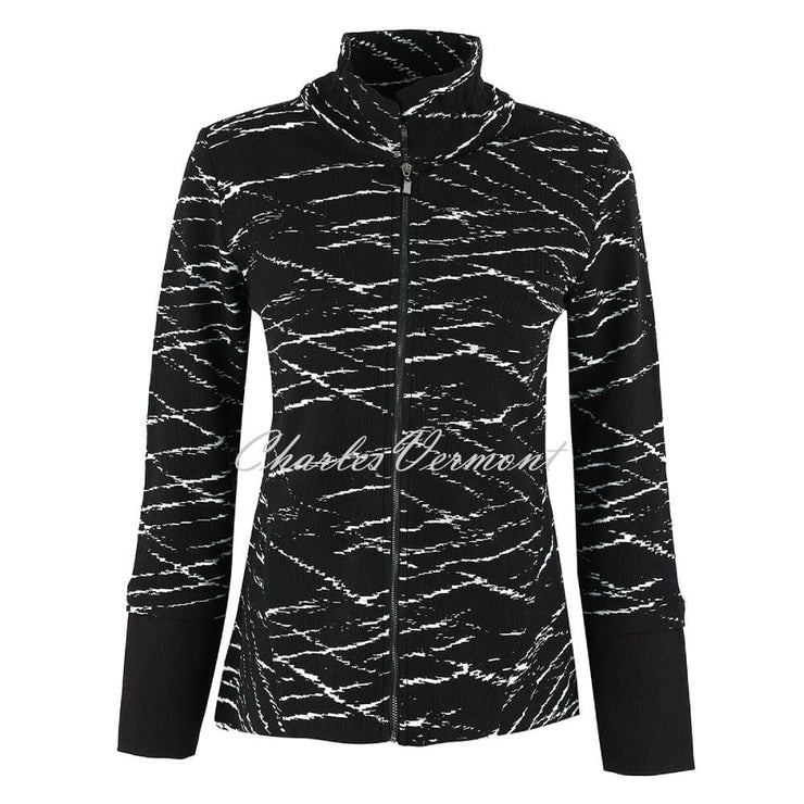EverSassy Knit Zip Jacket - Style 12250 (Black / White)