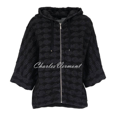 EverSassy Oversized Textured Knit Jacket with Hood - Style 12300