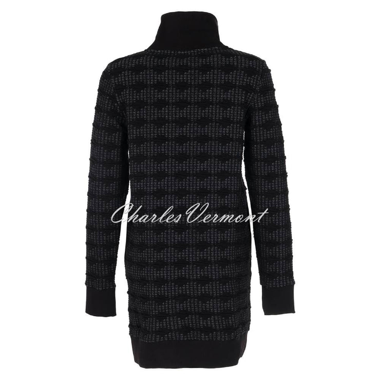 EverSassy Longline Textured Knit Zip Jacket - Style 12302