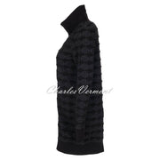 EverSassy Longline Textured Knit Zip Jacket - Style 12302