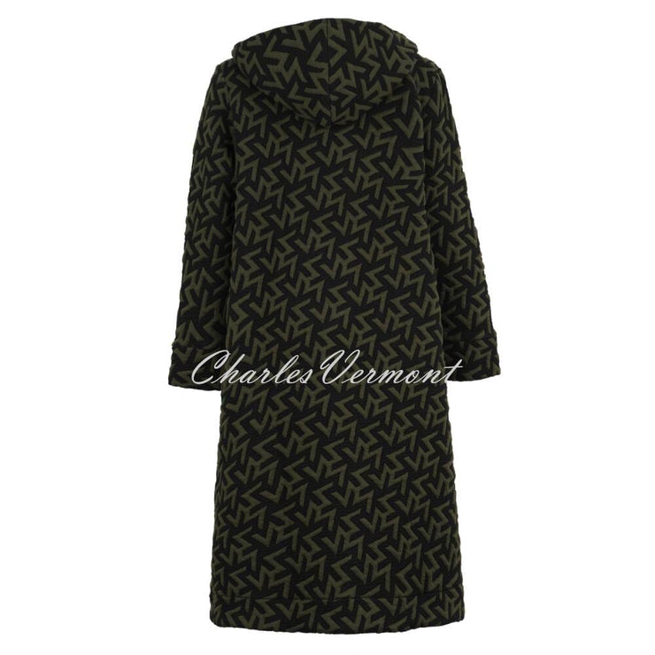 EverSassy Abstract Jacquard Hooded Coat - Style 12803