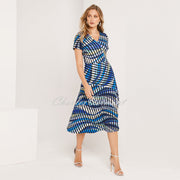 Tia Abstract Print Stripe Dress - Style 78437-7561-65