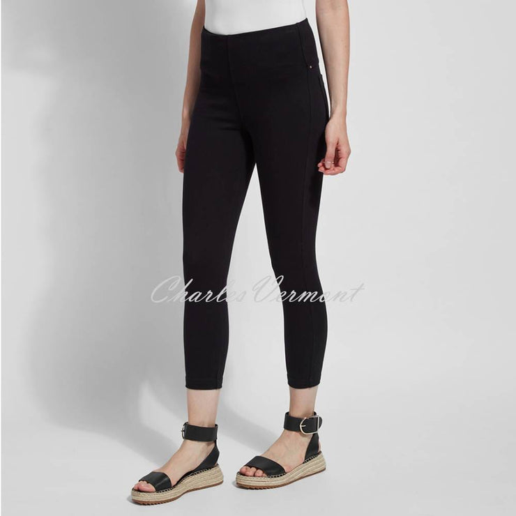 Lysse Cropped Toothpick Denim Legging with Back Pockets – Style 1608 (Black)