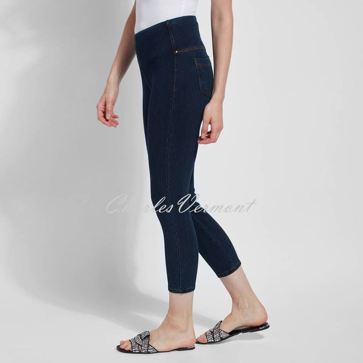 Lysse Cropped Toothpick Denim Legging with Back Pockets – Style 1608 (Indigo)