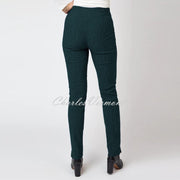 Robell Marie Full Length Trouser 51412-54145-74 (Bottle Green Paisley Jacquard)