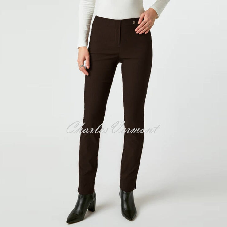 Robell Rose Full Length Super Slim Trouser 52422-54025-19 - Ultra Thin Fleece Lined (Cocoa Brown)