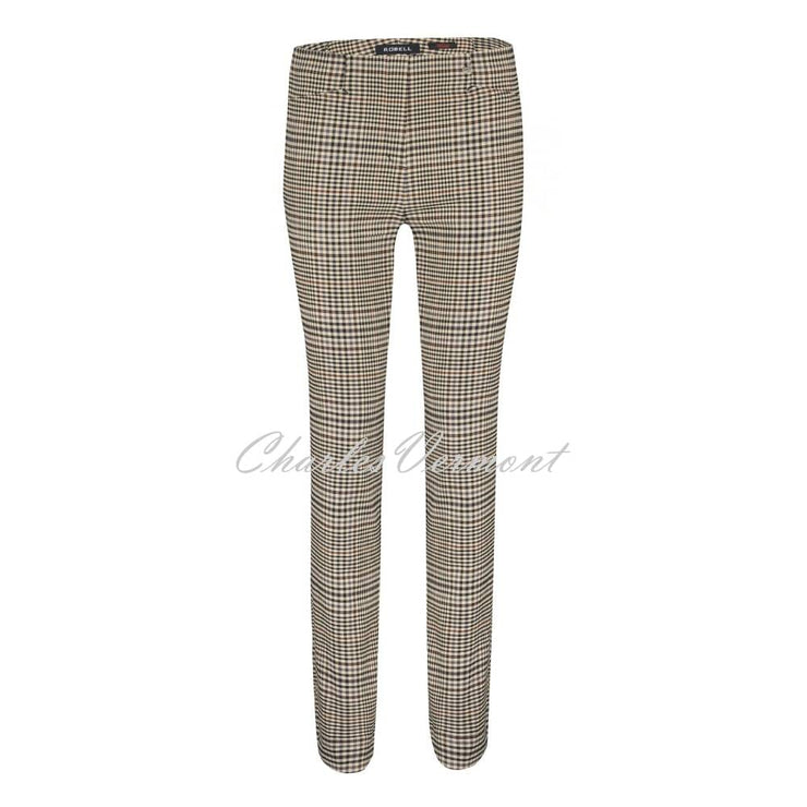 Robell Rose Full Length 'City Chic' Check Super Slim Fit Trouser 52624-54229-38 (Limited Edition)