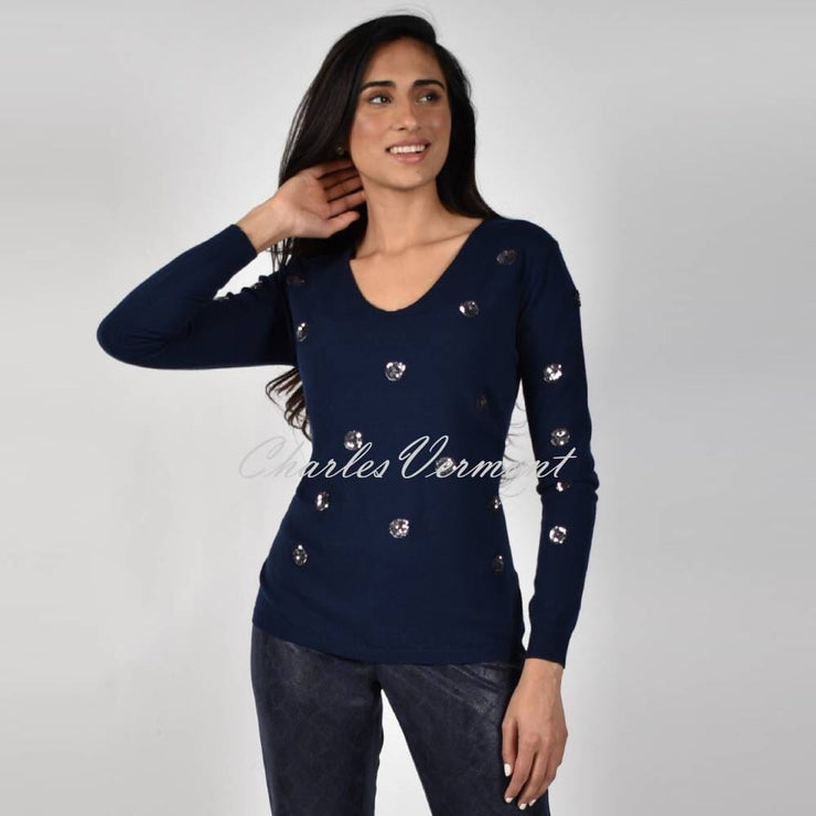Frank Lyman Sequin Spot Sweater - Style 214117U